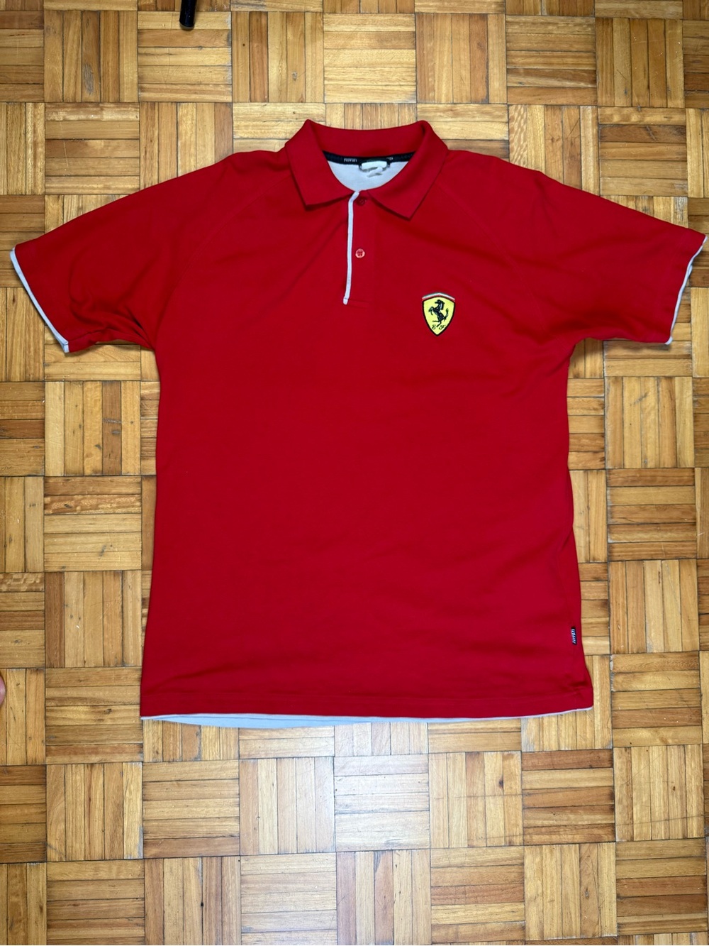 Vintage official Ferrari polo shirt size Large 100% cotton.